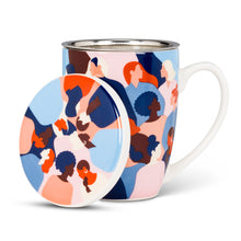 Load image into Gallery viewer, Mug - Coffee or Tea - Bone China with Cover and Loose Leaf Strainer- Diverse Women  (3 Piece Set)
