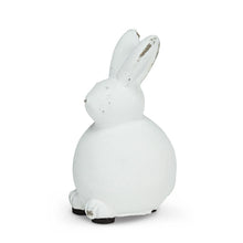 Load image into Gallery viewer, These adorable Sitting Bunny figurines make a delightful finishing touch for all your Easter decor. The simple yet elegantly white colour and stylized shape of the rabbits are the perfect complement to any spring decor, especially colourful flowers, eggs and more.  Perfect for any mantel, countertop, tabletop or coffee table.    Each Set Includes:  (1) Medium Bunny - 5.5&quot;H (1) Small Bunny - 4&quot; H Material: Cement
