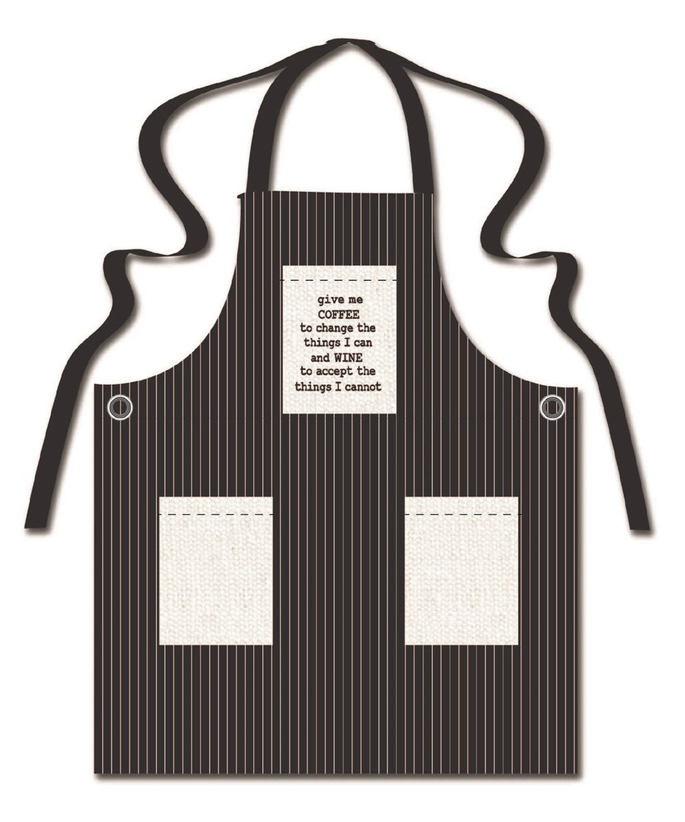 Kitchen Apron - Brown Stripe with Hand Pockets - Inscribed 