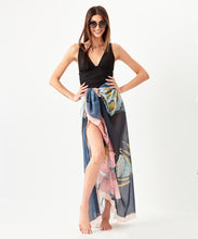 Load image into Gallery viewer, This gorgeous Pareo wrap is perfect for those summer days in the backyard, at the beach or at the cottage.  Soft and lightweight, this wrap is designed to wear as a cover-up, wrap skirt or dress. Let your inner designer shine with the endless possibilities.  You will live in it!!!  Makes a great Birthday, Mother&#39;s Day or Just Because gift.  71&quot; x 71&quot; Polyester Hand wash
