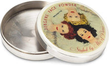 Load image into Gallery viewer, Keep everything from jewelry to coins safe in this beautiful, retro-chic Face Powder box. Inspired by vintage finds from London and Paris antique markets, this trinket box is hand-cast from brass by skilled artisans, to be a faithful reproduction of a turn-of-the-century antique.   Size: 2.75&quot; D
