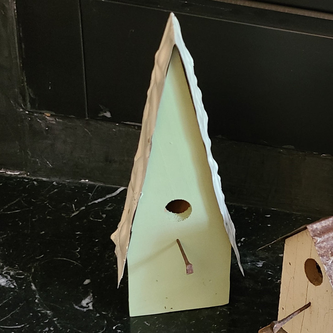 Birdhouse - Decorative Wooden A-Frame - Green