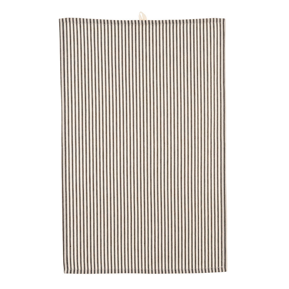 This classic Ticking Stripe patterned, 100% cotton tea towel will compliment any kitchen design. Machine wash gentle cycle.   Measures: ﻿18