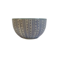 Load image into Gallery viewer, Handpainted ceramic bowl with hand poured soy wax. Made with a second life in mind, these unique ceramic pieces will make great trinket bowls for any room in your home once the candles are done. Scent: Vetiver &amp; Vanilla . Size: 4&quot; Diam x 2.5&quot; H Capacity: 7oz Material: Soy wax
