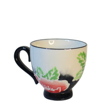 Load image into Gallery viewer, Pretty-up your table with these beautiful Hand Painted Espresso cups.  Its bold floral pattern are the perfect compliment to any Espresso beverage.  Make it a complete set with our bold red Espresso Machine.  Perfect as a Birthday, Hostess, Bridal Shower, or Just Because.  Each Set Includes:  2 Floral Ceramic Espresso Cups
