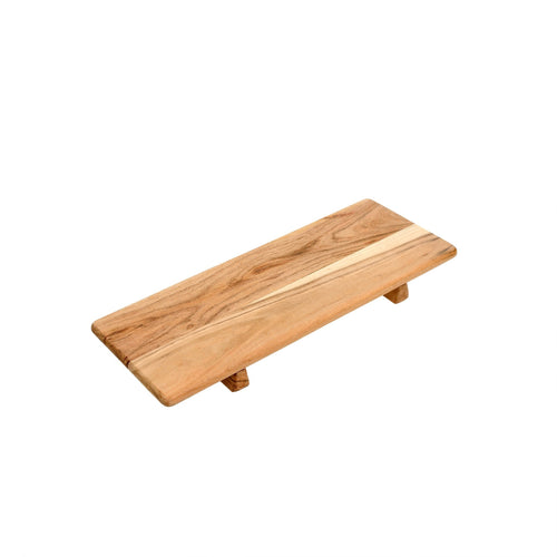 Serve your guests in style with this Footed Chef's Board. Handmade from acacia wood, it is the perfect palette for your charcuterie creations. Makes a great hostess, bridal shower or seasonal gift. Size: 8