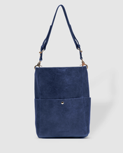 Load image into Gallery viewer, Handbag- Vegan Leather with Removable Internal Bag - Margie Bucket Bag Steel Blue
