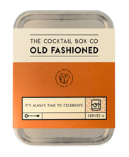 Load image into Gallery viewer, Each Box  Includes a custom designed fancy pants bartender&#39;s spoon &amp; muddler, 3 cocktail picks and also a hand-knit cocktail napkin for spillage.  Old Fashioned Cocktail Kit   This beautifully designed cocktail kit serves 6 hand-crafted premium Old Fashioned Cocktails. Includes high-quality organic ingredients: orange, grapefruit &amp; aromatic bitters as well as 6 perfectly cubed pieces of raw cane sugar. Alcohol Not Included.  Intended for those of legal drinking age.

