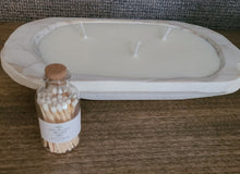 Load image into Gallery viewer, Candle - Reusable Dough Bowl Soy Wax - Oval - White 3-Wicks - But First, Coffee Scent
