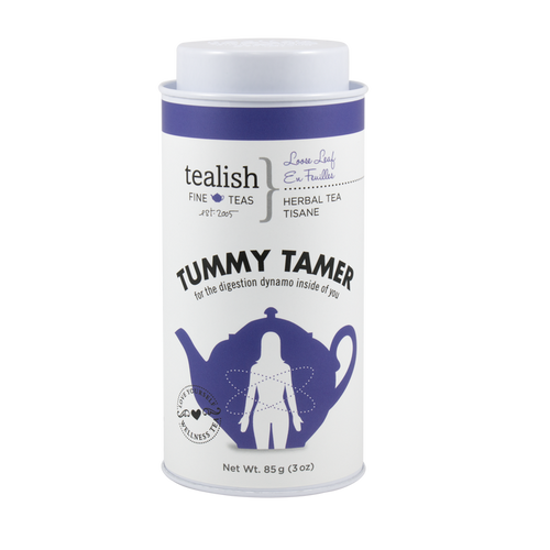 Tummy Tamer Herbal Tea is a soothing and smooth herbal blend that helps tame that inner gut turmoil. Cooling peppermint and rooibos chills everything out, while relaxing chamomile, calendula and ginger fight inflammation and bloating. Perfect for anytime you need to feel cool, calm, collected and digested.  Caffeine free.  Key Benefits:  Hydrating Provides healthy nights sleep Helps with digestion INGREDIENTS: peppermint, chamomile, ginger, rooibos, rosehip, calendula, natural flavours.  