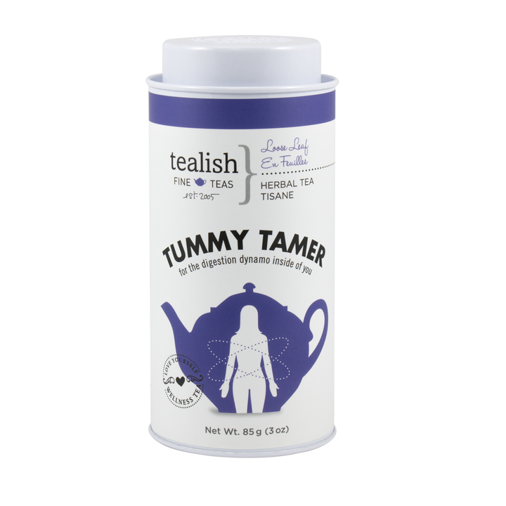 Tummy Tamer Herbal Tea is a soothing and smooth herbal blend that helps tame that inner gut turmoil. Cooling peppermint and rooibos chills everything out, while relaxing chamomile, calendula and ginger fight inflammation and bloating. Perfect for anytime you need to feel cool, calm, collected and digested.  Caffeine free.  Key Benefits:  Hydrating Provides healthy nights sleep Helps with digestion INGREDIENTS: peppermint, chamomile, ginger, rooibos, rosehip, calendula, natural flavours.  