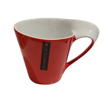 Load image into Gallery viewer, Bold and stylish, these Les Gourmands coffee mugs are the perfect addition to any kitchen.  A very chic, contemporary collection styled in geometric shapes.   2 colours available  Size:  200ml  Material:  Ceramic Shown: Red/White mug
