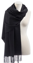 Load image into Gallery viewer, Scarf - Oversized Soft Versatile with Fringes - Black
