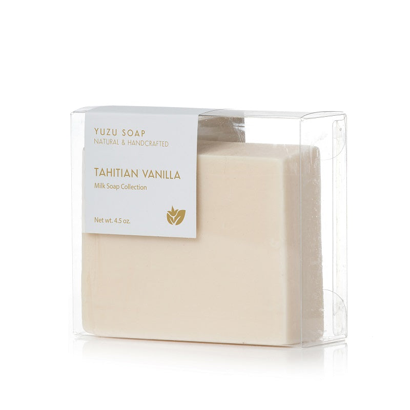 These goat milk soaps are formulated with plant-based oils and real goat’s milk. This handmade soap bar is made in small batches and each bar can slightly vary in size, color and design. Gentle enough for use on sensitive skin.  Scent is Tahitian Vanilla: Smooth, rich and creamy vanilla with coconut notes. Net weight: 4.5+ ounces