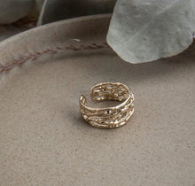 Load image into Gallery viewer, Rustic yet elegant, beauty blossoms among interwoven vines in this classic Briar Ring.    2 Colours to choose from:  Gold Silver Details:  gold or silver plate Adjustable Hypoallergenic Nickel/lead free 3 coats anti-tarnish

