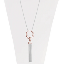 Load image into Gallery viewer, Necklace - Pendant with Metal Tassel - Rose Gold
