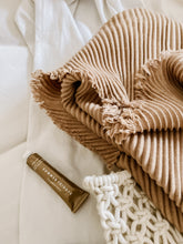 Load image into Gallery viewer, Scarf - Trans-Seasonal Pleated with Frayed Edges - Felicity Camel
