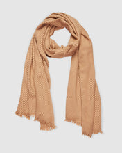 Load image into Gallery viewer, Scarf - Trans-Seasonal Pleated with Frayed Edges - Felicity Camel
