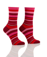 Load image into Gallery viewer, Show her how special she is with this great set of women&#39;s crew socks with bright, bold and fun designs.  Comes in a coordinating gift box.  So cute and stylish, she&#39;ll want to wear them all the time!  Each giftbox set includes:  (1) Red/Pink Mom Hearts (1) Red/Pink Stripes (1) Red/Pink Dots Features:  Reinforced Heel &amp; Toe Cotton Antimicrobial Fits Women&#39;s Shoe Size 6-10
