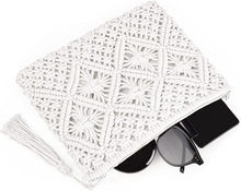 Load image into Gallery viewer, Crossbody Bag- Hand-Woven Cotton Rope Crochet Clutch - White
